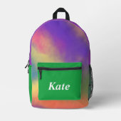 Gepersonaliseerde  kleurrijke moderne Girly Rainbo Bedrukte Rugzak (Voorkant)