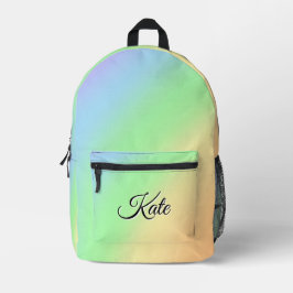 Gepersonaliseerde  kleurrijke moderne Girly Rainbo Bedrukte Rugzak