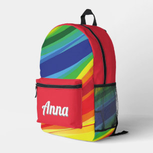 Gepersonaliseerde  kleurrijke moderne Girly Rainbo Bedrukte Rugzak