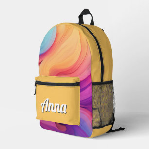 Gepersonaliseerde kleurrijke moderne Girly Rainbo Bedrukte Rugzak