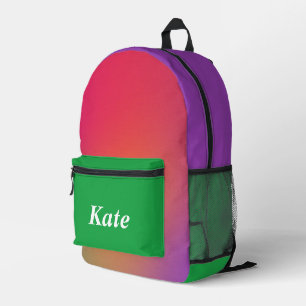 Gepersonaliseerde  kleurrijke moderne Girly Rainbo Bedrukte Rugzak