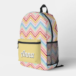 Gepersonaliseerde  kleurrijke moderne Girly Rainbo Bedrukte Rugzak