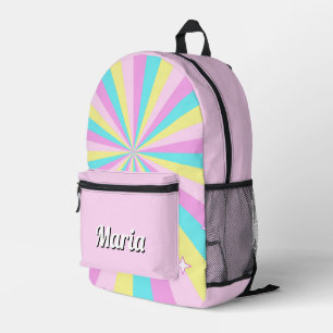 Gepersonaliseerde  kleurrijke moderne Girly Rainbo Bedrukte Rugzak