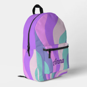 Gepersonaliseerde  kleurrijke moderne Girly Rainbo Bedrukte Rugzak