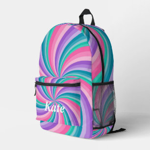 Gepersonaliseerde  kleurrijke moderne Girly Rainbo Bedrukte Rugzak