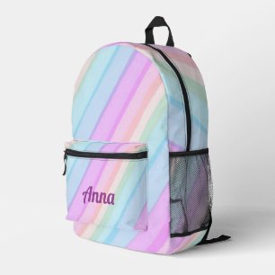 Gepersonaliseerde  kleurrijke moderne Girly Rainbo Bedrukte Rugzak