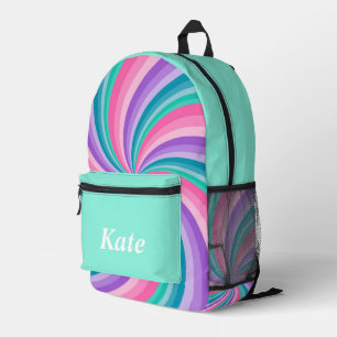 Gepersonaliseerde  kleurrijke moderne Girly Rainbo Bedrukte Rugzak