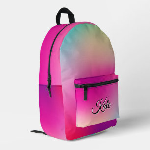 Gepersonaliseerde  kleurrijke moderne Girly Rainbo Bedrukte Rugzak