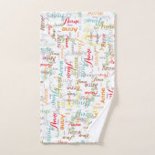 Gepersonaliseerde kleurrijke namen gestempeld allo bad handdoek (Handdoek)
