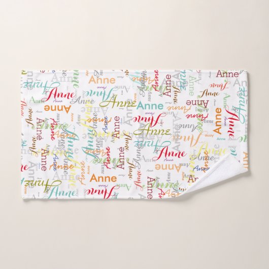 Gepersonaliseerde kleurrijke namen gestempeld allo bad handdoek (Handdoek)