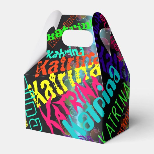 Gepersonaliseerde kleurrijke Neon Lights Favor Box Bedankdoosjes (Voorkant Zijde)