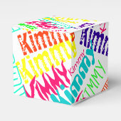 Gepersonaliseerde kleurrijke neon "Naam in Lichten Bedankdoosjes (Voorkant Zijde)