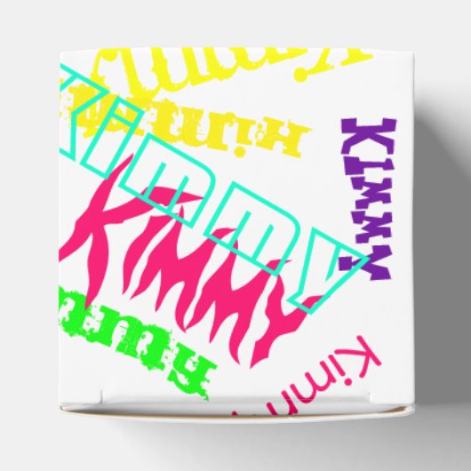 Gepersonaliseerde kleurrijke neon "Naam in Lichten Bedankdoosjes (Bovenkant)