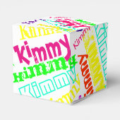 Gepersonaliseerde kleurrijke neon "Naam in Lichten Bedankdoosjes (Achterkant)