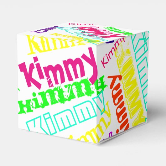 Gepersonaliseerde kleurrijke neon "Naam in Lichten Bedankdoosjes (Achterkant)