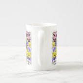 Gepersonaliseerde  kleurrijke Pansies Bone China M Porselein Kop (Achterkant)