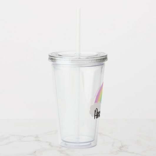 Gepersonaliseerde kleurrijke pastel Waterverf rege Acryl Drinkbeker (Rechts)