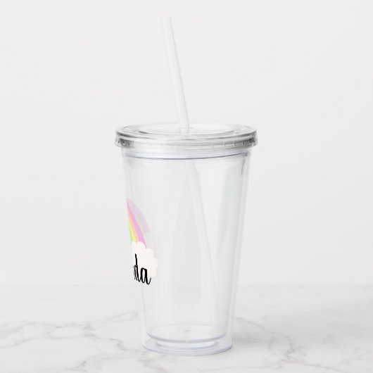 Gepersonaliseerde kleurrijke pastel Waterverf rege Acryl Drinkbeker (Links)