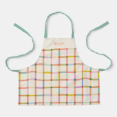 Gepersonaliseerde kleurrijke Plaid Schort (Voorkant)