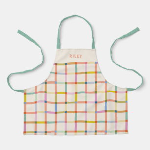 Gepersonaliseerde kleurrijke Plaid Schort