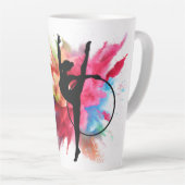 Gepersonaliseerde kleurrijke poeder explosie gymna latte mok (Rechterhoek)