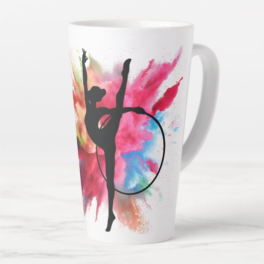 Gepersonaliseerde kleurrijke poeder explosie gymna latte mok (Rechterhoek)