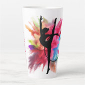 Gepersonaliseerde kleurrijke poeder explosie gymna latte mok (Voorkant)