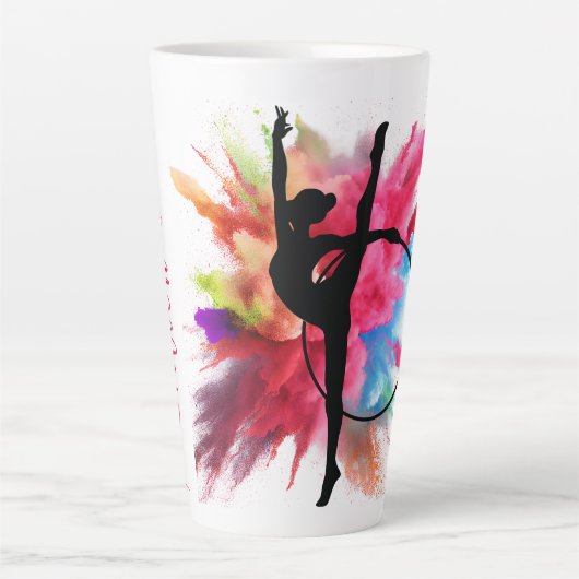 Gepersonaliseerde kleurrijke poeder explosie gymna latte mok (Voorkant)
