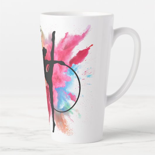 Gepersonaliseerde kleurrijke poeder explosie gymna latte mok (Rechts)