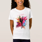 Gepersonaliseerde kleurrijke poeder explosie gymna t-shirt (Voorkant)