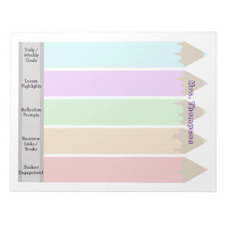 Gepersonaliseerde Kleurrijke Potloden Leraar Notit Notitieblok