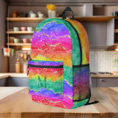 Gepersonaliseerde kleurrijke regenboog glitter gou bedrukte rugzak