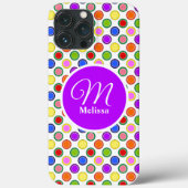 Gepersonaliseerde Kleurrijke Regenboog Polka Dots Case-Mate iPhone Case (Achterkant)