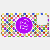 Gepersonaliseerde Kleurrijke Regenboog Polka Dots  Case-Mate iPhone Case (Achterkant (horizontaal))