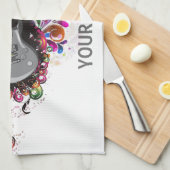 Gepersonaliseerde Kleurrijke retro muziek gitaar h Theedoek (Quarter Fold)