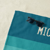 Gepersonaliseerde kleurrijke Retro Stripes - jaren Strandlaken (In situ)