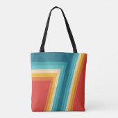 Gepersonaliseerde kleurrijke Retro Stripes - jaren Tote Bag (Achterkant)