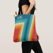 Gepersonaliseerde kleurrijke Retro Stripes - jaren Tote Bag (Dichtbij)