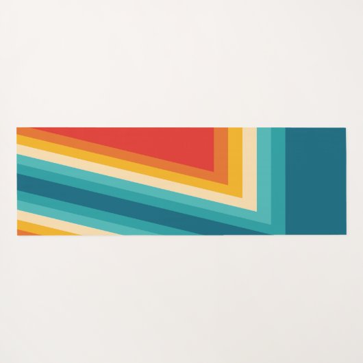 Gepersonaliseerde kleurrijke Retro Stripes - jaren Yogamat (Achterkant (horizontaal))
