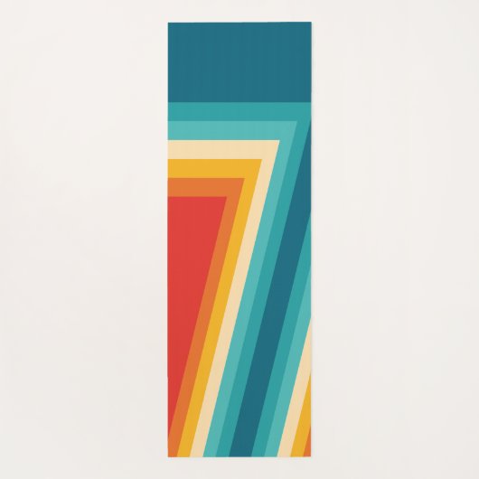 Gepersonaliseerde kleurrijke Retro Stripes - jaren Yogamat (Achterkant)