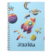 Gepersonaliseerde Kleurrijke Ruimteplaneten Terug  Notitieboek (Voorkant)