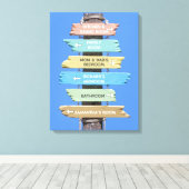 Gepersonaliseerde kleurrijke rustieke strand teken canvas afdruk (Insitu (Houten vloer))