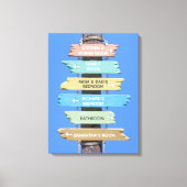 Gepersonaliseerde kleurrijke rustieke strand teken canvas afdruk (Voorkant)