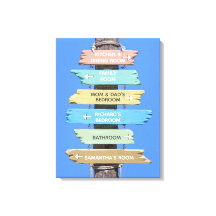 Gepersonaliseerde kleurrijke rustieke strand teken