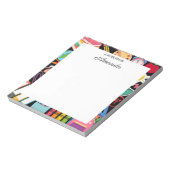 Gepersonaliseerde kleurrijke school benodigdheden  notitieblok (Linkerzijde)