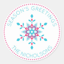 Gepersonaliseerde kleurrijke sneeuwvlok vakantie