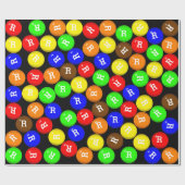 Gepersonaliseerde kleurrijke Snoep met coating cho Cadeaupapier (Vlak)