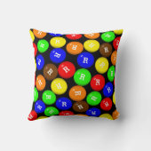 Gepersonaliseerde kleurrijke Snoep met coating cho Kussen (Achterkant)