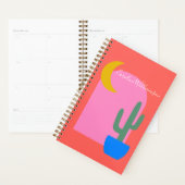 Gepersonaliseerde kleurrijke speelse woestijncactu planner (Display)