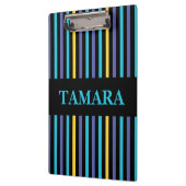 Gepersonaliseerde kleurrijke strepen patroon klembord (Links)